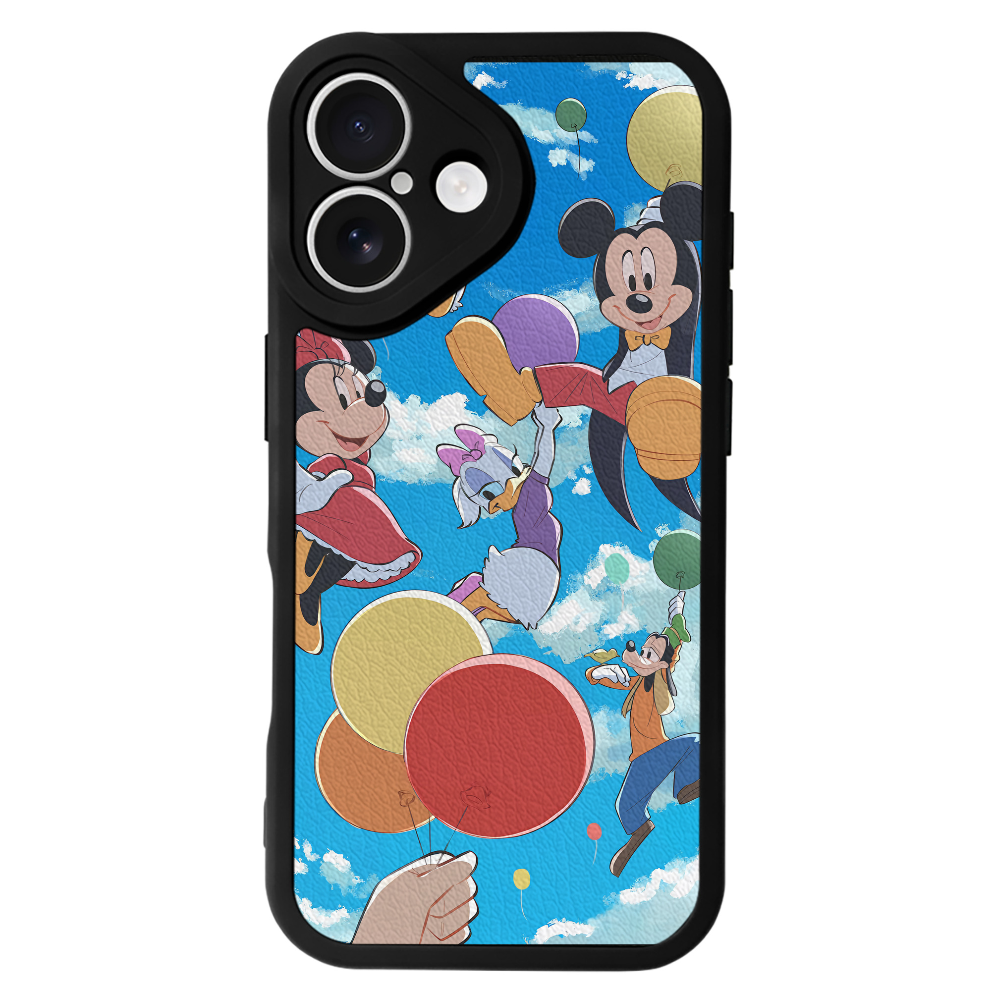 （画像用） ミッキーマウス Mickey Mouse 【iPhone 16シリーズ対応】シリコンスマホケース（レザー調） 材質：シリコン